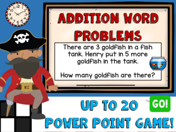 Preview of Addition Word Problems Up to 20 PowerPoint Game