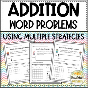 Preview of Addition Word Problems Using Multiple Strategies