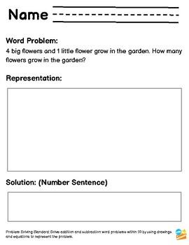 Preview of Addition Word Problems Within 5 - Bonus CCSS Rubric Included