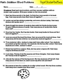 Addition Word Problems Worksheet with Answer Key