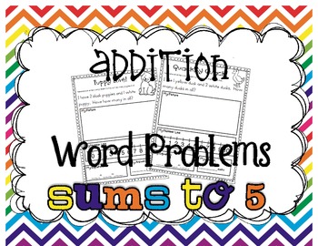Preview of Addition Word Problems {sums to 5}
