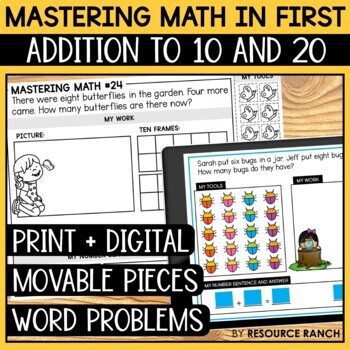 Preview of Addition Word Problems within 20 Print and Digital