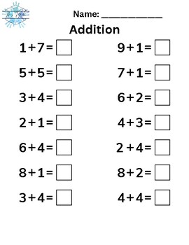 Addition Worksheet by Miss Heidis Store | TPT