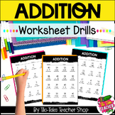 Addition Worksheet Drills - 1-Digit 2-Digit Numbers - Addi