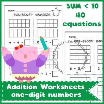 Ten Frame Addition Worksheets by Catherine S | Teachers Pay Teachers