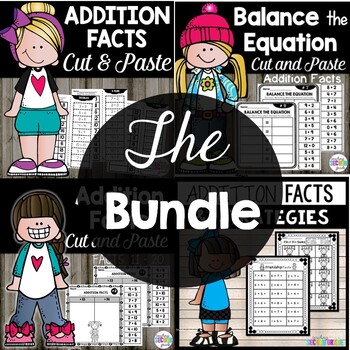 Preview of Addition Worksheets 1st Grade - Balanced Equations, Addition Facts Cut and Paste