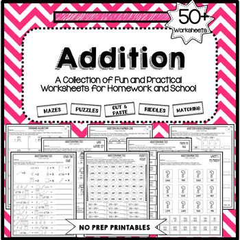 Preview of 3 Digit Addition Worksheets and 4 Digit Addition Worksheets