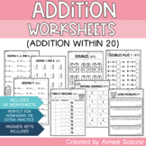 Addition Worksheets (Addition within 20)