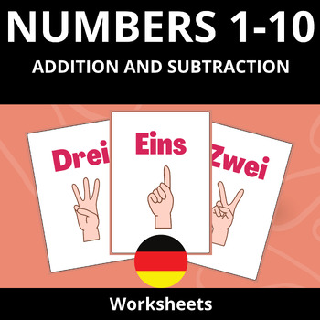 Preview of Addition - Worksheets Fingers - Kindergarten - German Version