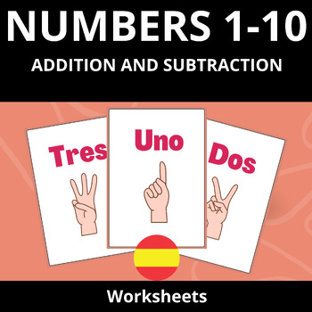 Preview of Addition - Worksheets Fingers - Kindergarten - Spanish Version