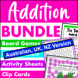 Addition Worksheets, Games and Activities Bundle for Fact 