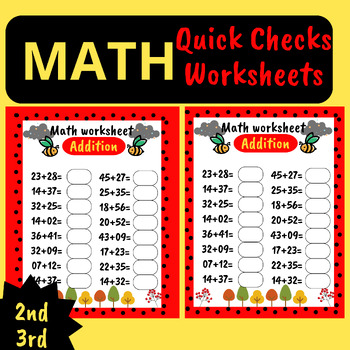 Preview of Addition Worksheets Math Quick Checks