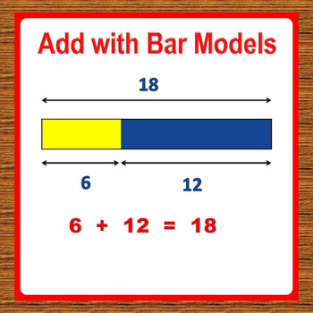 Preview of 1st Grade Math Worksheets - Add with Bar Models/Tape Diagrams Distance Learning