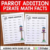 Addition Worksheets - Parrot Facts (Sums to 20) - Pirate Math