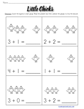 addition worksheets spring by kindergarten kiosk tpt