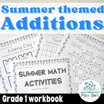 Preview of Addition Worksheets │ Within 20 Math Summer Review Booklet │ Grade 1