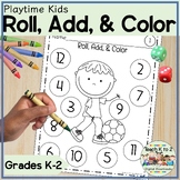 Roll and Color Math Fluency Worksheets Kindergarten or Fir