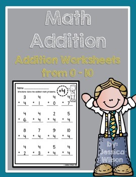 Preview of Addition Worksheets from 0-10
