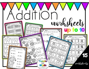 Preview of Addition Worksheets: up to 10