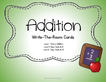 Preview of Addition Write-The-Room Cards