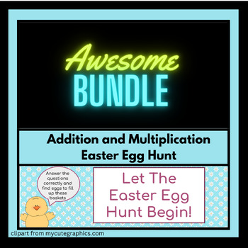Preview of Two Math Games: Addition and Multiplication Easter Egg Hunt