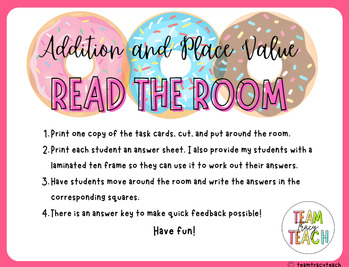 Preview of Addition and Place Value Read the Room