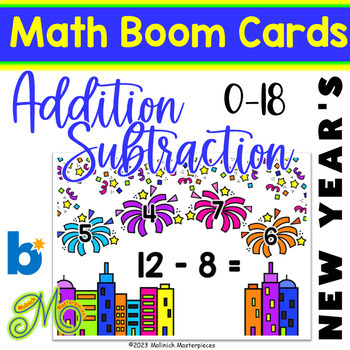 Preview of Addition and Subtraction  0-18 - Happy New Year