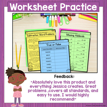 1st Grade Math Worksheets OA Addition and Subtraction- Distance
