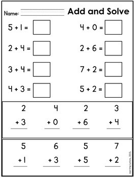 Addition and Subtraction Worksheets Within 10 by Learning Juniors