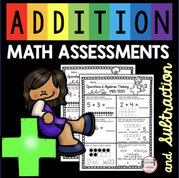 Preview of Addition and Subtraction Assessment - Kindergarten Pre and Post Unit Tests