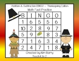 Addition and Subtraction BINGO - Thanksgiving Edition