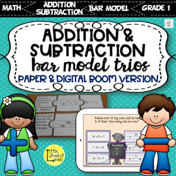 Preview of Addition and Subtraction Bar Model Trios Grade 1 & 2