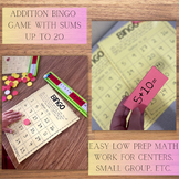 Addition and Subtraction Bingo Game, Math Centers, Math Sm