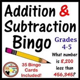 Addition and Subtraction Bingo I Math Game w/ 35 Bingo Cards! 