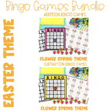 Addition and Subtraction Bingo Spring Flower Math Game 1st