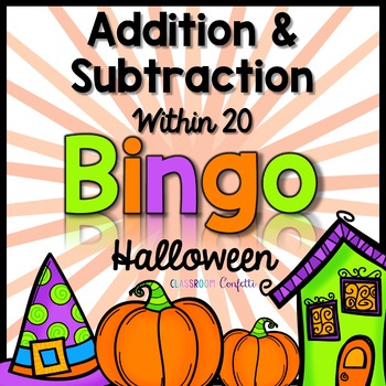 Preview of Addition and Subtraction Bingo {Within 20} (Halloween Theme)