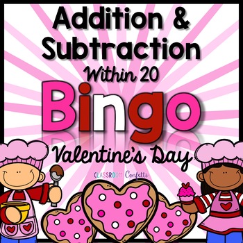 Preview of Addition and Subtraction Bingo {Within 20} (Valentine's Day Theme)