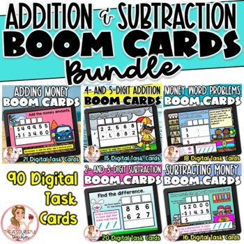 Preview of Addition and Subtraction Boom Cards Bundle | Digital Task Cards