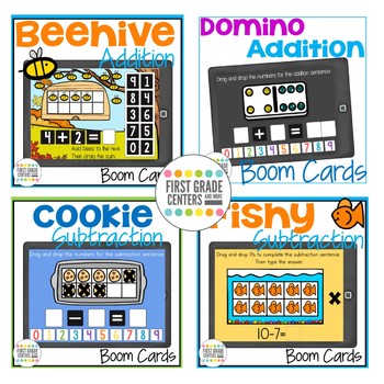 Preview of Addition and Subtraction Boom Cards Digital Games