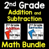 Addition and Subtraction Bundle Exit Slips Math 2nd Grade