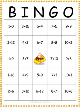 Bingo: Addition and Subtraction Candy Corn Theme | TpT