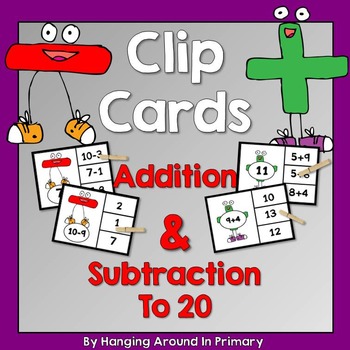 Math Center Clip Cards for Addition and Subtraction