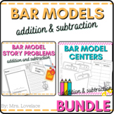 Addition and Subtraction Centers Word Problems Bar Models | Tape Model