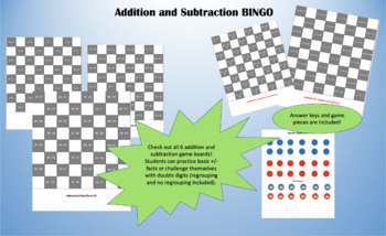 Preview of Addition and Subtraction Checkers Game (6 Different Boards)