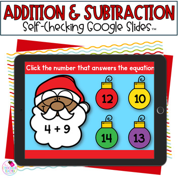 Preview of Addition and Subtraction - Christmas Math - Google Slides™
