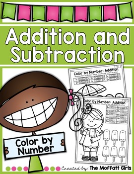 Preview of Addition and Subtraction Color by Number!