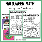 Addition Coloring Pages with Halloween Math