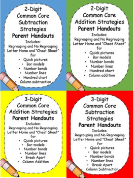 Preview of Addition and Subtraction Common Core Strategies PARENT Handouts