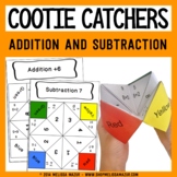 Addition and Subtraction Cootie Catchers - 40 color and bl