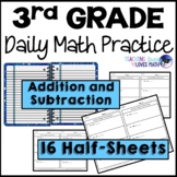 Addition and Subtraction Daily Math Review 3rd Grade Bell 